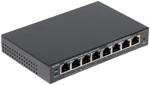TP-Link 8-port Gigabit Easy Smart PoE Switch - features 802.3af/at Protocol, MTU/Port/Tag-based VLAN, QoS, IGMP Snooping, Steel case