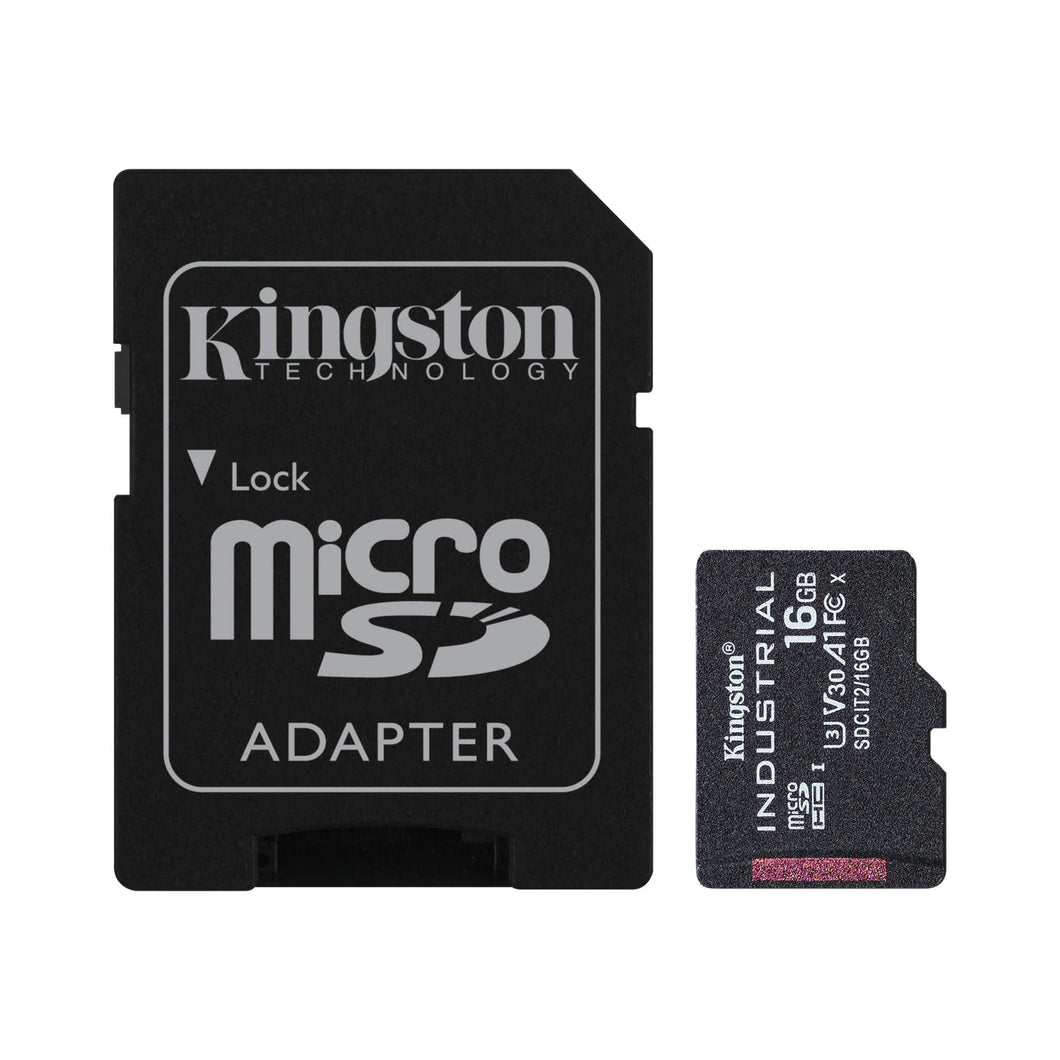 Kingston 16Gb Microsdhc Industrial C10 A1 Pslc Card + Sd Adapter Sdcit2/16Gb