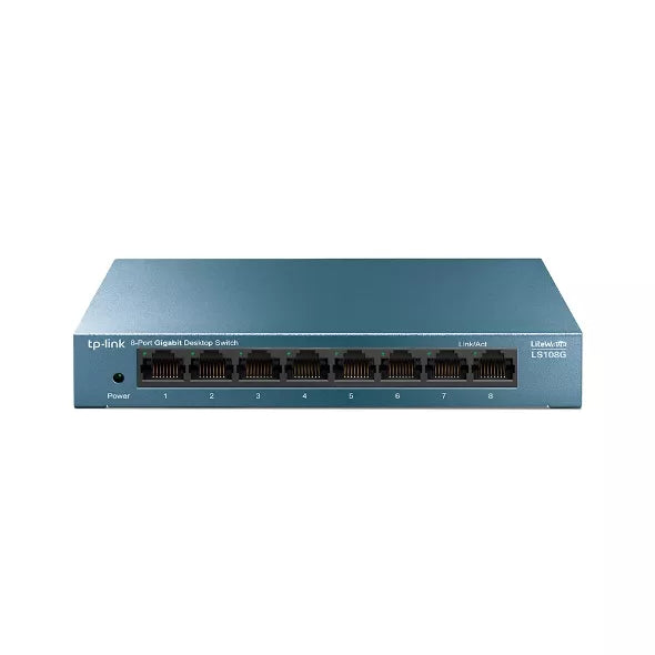 TP-Link 8-Port 10/100/1000Mbps Desktop Network Switch, Steel housing, desktop or wall-mounting design, 8x 10/100/1000Mbps RJ45 ports | TL-SG108