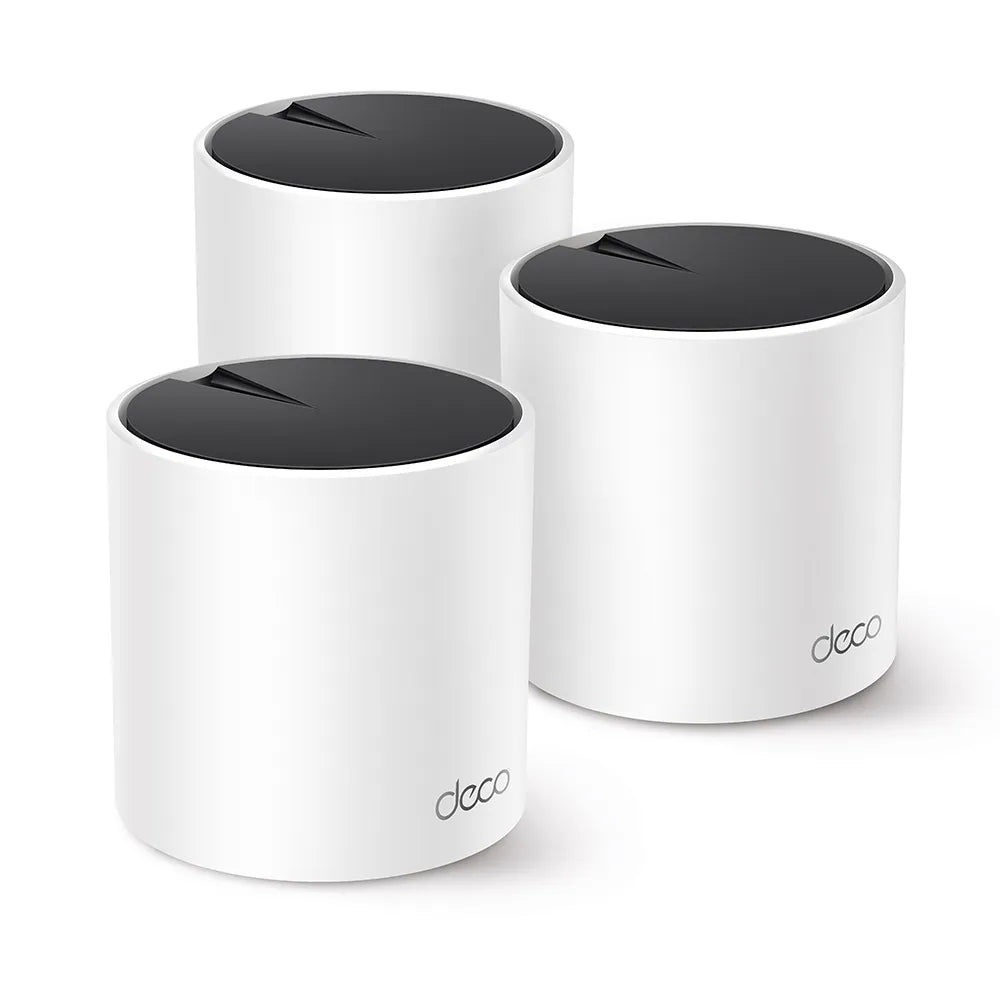 TP-Link AX3000 Whole Home Mesh WiFi 6 System, 574 Mbps at 2.4 GHz + 2402 Mbps at 5 GHz, 3x Gigabit Ports (WAN/LAN auto-sensing) | TP-DECOX55-3P