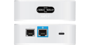 Ubiquiti AmpliFi Instant Kit, 1 x Router, 1x Gigabit Ethernet port, a WAN port, an Ethernet cable, and 1x MeshPoint with an Ethernet port, AFI-INS-Kit