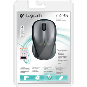 LOGI M235 Wireless Mouse (Dark Grey/Colt Matt) Nano USB receiver 3 buttons Advanced optical, 910-002201