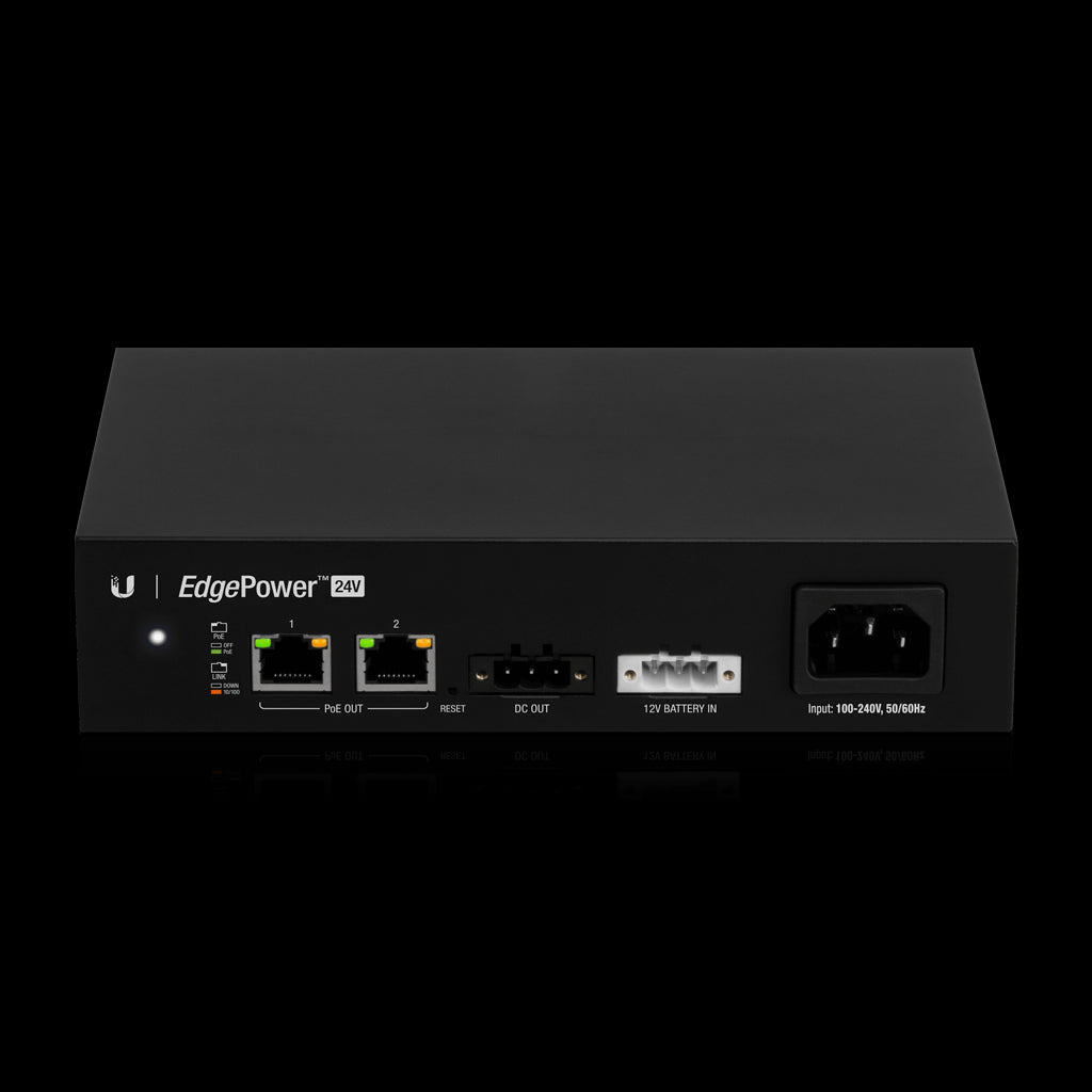 Ubiquiti UISP EdgePower 24V-72W UPS, 2 x 24V passive PoE Output, AC & DC Input options, Power & Surge, PoE & Power Supplies, EdgePoint, UB-ep-24v-72w