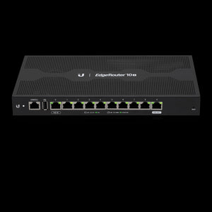 Ubiquiti UISP EdgeRouter 10X, 10 Port Router, PoE Powered, PoE Output on Port 10 only, 10 Gigabit RJ45 routing ports, Silent, fanless operation, L2