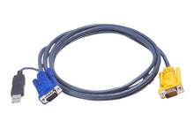 Load image into Gallery viewer, Aten 2L-5205UP 5M USB KVM Cable with 3in1 SPHD &amp; built-in PS/2 to USB converter, Connector 1: HDB-15, Connector 2: HDB-15, USB Type-A, Male connector
