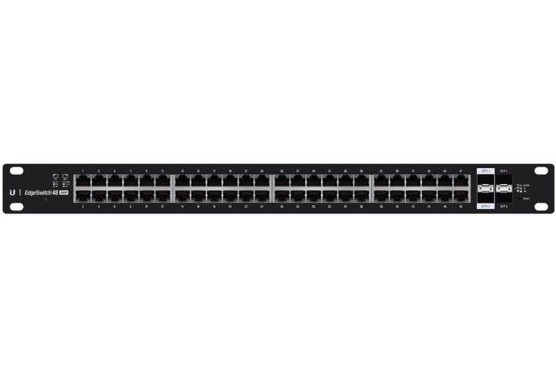 Ubiquiti UISP - EdgeSwitch - 48 Port with 500W PoE, Gigabit POE Switch, 802.3at & 24V Passive POE, 2x SFP, 2x SFP+, 500W PoE, Rackmount, UB-ES-48-500W