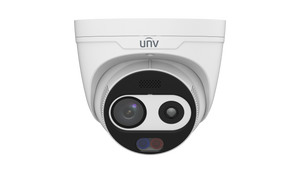 UNV H.265 4MP LightHunter Dual-spectrum Thermal Network Turret Camera, smoke, fire, Temp, Uniview SIP, 12V DC 24V AC, PoE, IP67, IR 50m, 3.2mm Thermal