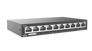 UNV 8 Port PoE Switch, supports EXTEND Mode (120W) 8-port, 2 Uplink port PoE Switch, Uniview 10 x 10/100 Ethernet Ports, POE up to 250m in EXTEND Mode