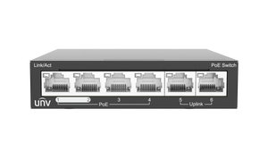 UNV - 4-Port PoE Switch, Supports Up to 250m transmission, Uniview 6 x 10/100Mbps ports support PoE, 2 Uplink port PoE