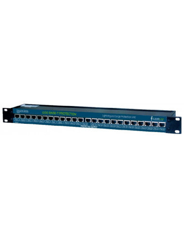 Clearline 24-Port Gigabit Inline Protector, Protects Fast Gigabit Ethernet LAN Equipment, Cat5e Patch Leads Included, Surge Protection, Surge Arrestor