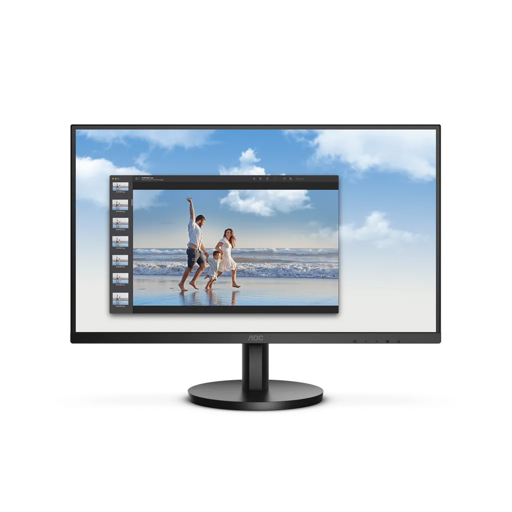 AOC 24B30HM Monitor 23.8 inch VA 1920*1080 (FHD) Adaptive Sync Anti-tearing Technology 100Hz 3-Sided Frameless, HDMI,VESA, Flicker Free, Low Blue Mode