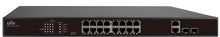 Load image into Gallery viewer, UNV 16 Port PoE Switch, supports EXTEND Mode up to 250M, Uniview 16 x 10/100 Ethernet Ports, 2 x Gigabit Combo Ports, PoE 802.3af/at with 250W PoE
