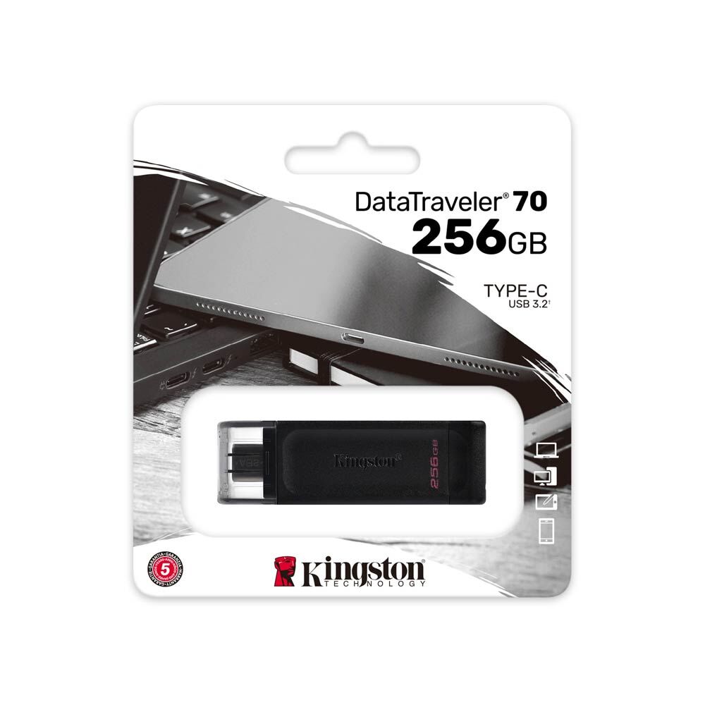 Kingston 256Gb Usb-C 3.2 Gen 1 Memory Datatraveler 70 Dt70/256Gb