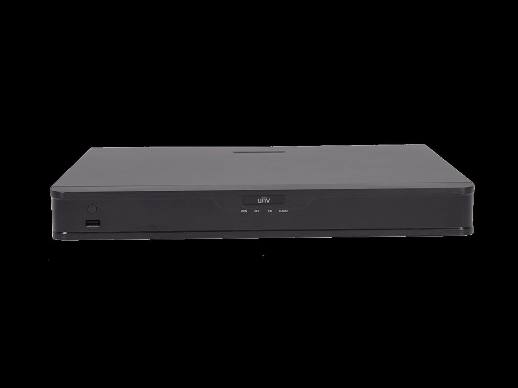 UNV - Ultra H.265 - 32 Channel NVR with 2 Hard Drive Slots, EASY Series, 160Mbps Incoming Bandwidth, Hard Drives Not Included, Smart Analytics, ONVIF