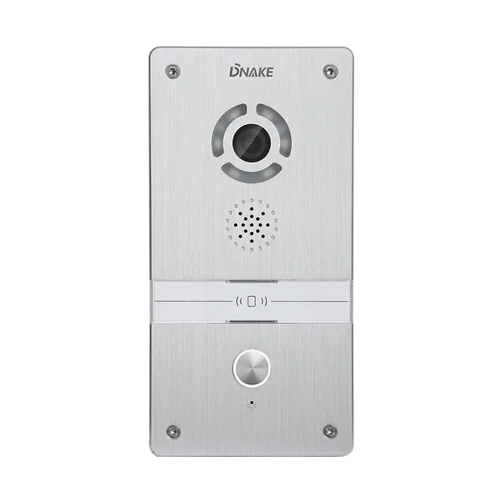 Dnake 1-Button SIP Video Door Phone Surface Mount, 2M pixel camera (1280 x 720p), LED night vision, PoE support, IP65 rated, Supports SIP 2.0 standard