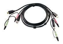 Load image into Gallery viewer, Aten 2L-7D02UH 1.8M USB HDMI KVM Cable with Audio, Product colour: Black. Weight: 241 g, Package weight: 241 g
