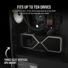 Load image into Gallery viewer, Corsair 7000D Airflow Tempered Glass Full Tower PC CASE Black, 6x3.5&#39;&#39;; 4x2.5&#39;&#39;, Upto 420mm Liquid Cooler, ATX, Width 248mm, Depth 550mm, Height 600mm
