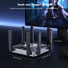 Load image into Gallery viewer, WAVLINK WiFi 6 Gigabit Router AX6000 Dual-Band 5GHz 2.4GHz Wireless Mesh Router 2500Mbps WAN/LAN 8x5dBi High Gain Antennas
