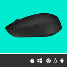 Load image into Gallery viewer, Logitech M170 Wireless Mouse (Black) Nano USB receiver 3 buttons optical, Ambidextrous, Product colour: Black
