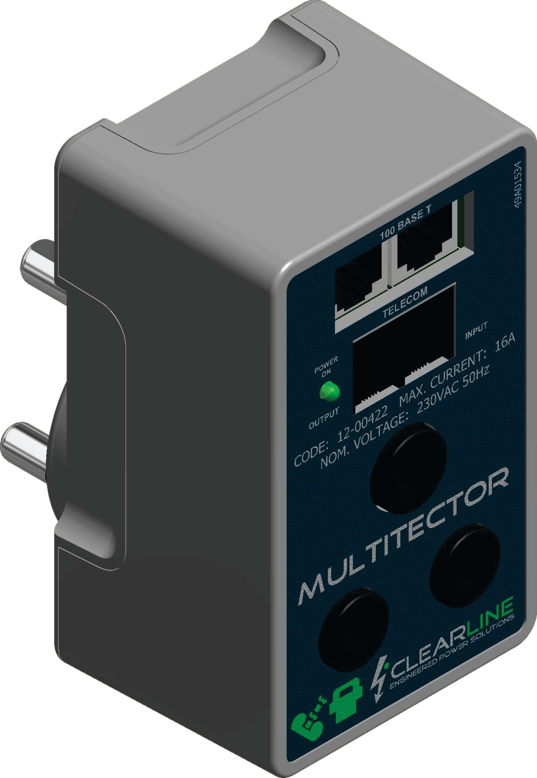 Clearline Multitector Network Power Protector, Protects fast ethernet LAN equipment such as hubs, switches and network, Surge protection Device