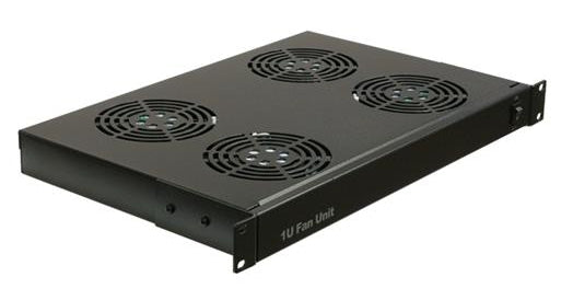 Acconet Fan Unit, 4 Fans, 1U, Black, Power Switch, C14 Power Connector, Power cable not included, Cabling and Cabinets, Cabinets & Racks, Accessories