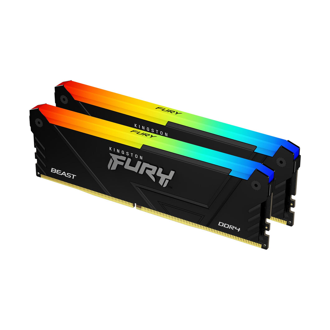 Kingston 32Gb 3200Mt/S Ddr4 Cl16 Dimm (Kit of 2) Fury Beast RGB Memory Module KF432C16BB2AK2/32