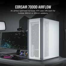 Load image into Gallery viewer, Corsair 7000D Airflow Tempered Glass Full Tower PC CASE, White - 6x3.5&#39;&#39;; 4x2.5&#39;&#39; - Up to 420mm Liquid Cooler, ATX
