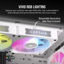 Load image into Gallery viewer, CORSAIR RX RGB Series; iCUE LINK RX120 RGB, 120mm Fan; Single Pack, Noise level (high speed): 36 dB, Maximum airflow: 73.5 cfm, Product colour: White
