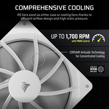 Load image into Gallery viewer, CORSAIR RS140 140mm PWM Fans Dual Pack, Noise level (high speed): 36 dB, Maximum airflow: 95.5 cfm, 330 RPM, 1700 RPM max, Product colour: White
