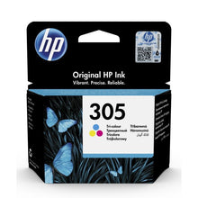 Load image into Gallery viewer, HP 305 Tri-color Original Ink Cartridge;~100 pages, Single pack, Colour ink page yield: 100 pages, Colour ink volume: 2 ml, Quantity per pack: 1 pc(s)
