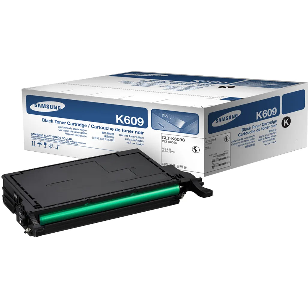 Samsung CLT-K609S Black Toner Cartridge, Reliable, Original cartridge, Standard size, Prints up to 7000 pages, LaserJet printer cartridge