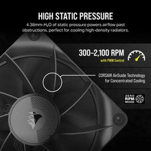 Load image into Gallery viewer, CORSAIR RX Series, iCUE LINK RX120, 120mm Fan, Single Pack, Noise level (high speed): 36 dB, Maximum airflow: 74.2 cfm, Product colour: Black
