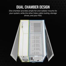 Load image into Gallery viewer, Corsair 2500X, Midi Tower, Desktop PC CASE, ATX, 18 cm, 40 cm, Micro ATX Dual Chamber PC Case; White, Width: 304 mm, Depth: 469 mm, Height: 376 mm
