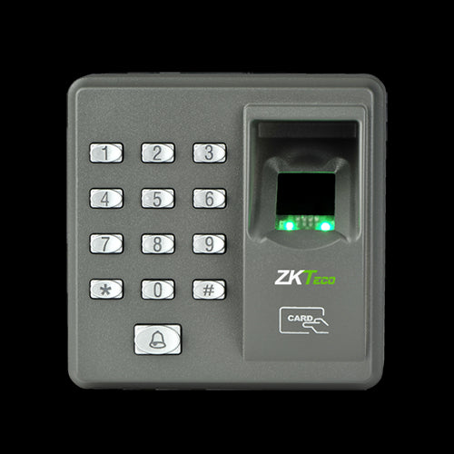 ZKTeco - Standalone Indoor Fingerprint Access Control Terminal, RFID Capacity - 500, Fingerprint Capacity - 500, Pair with no-touch/touch exit button