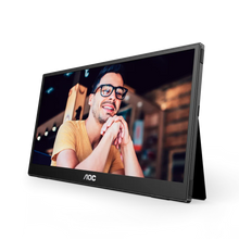 Load image into Gallery viewer, AOC-16T3E Portable Monitor USB-C Powered | 15.6-inch | IPS Full HD (FHD) 1920 x 1080 Display Resolution |USB-C Powered × 2 | Carry case | Pivot | VESA
