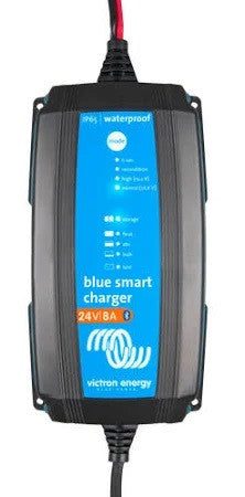 Victron Blue Smart IP65 Charger 24/8(1) 230V CEE 7/17, Input 230VAC, Output 24V (8A) with Bluetooth Smart App, Solar & UPS, Inverter, VIC-BPC2408-IP65