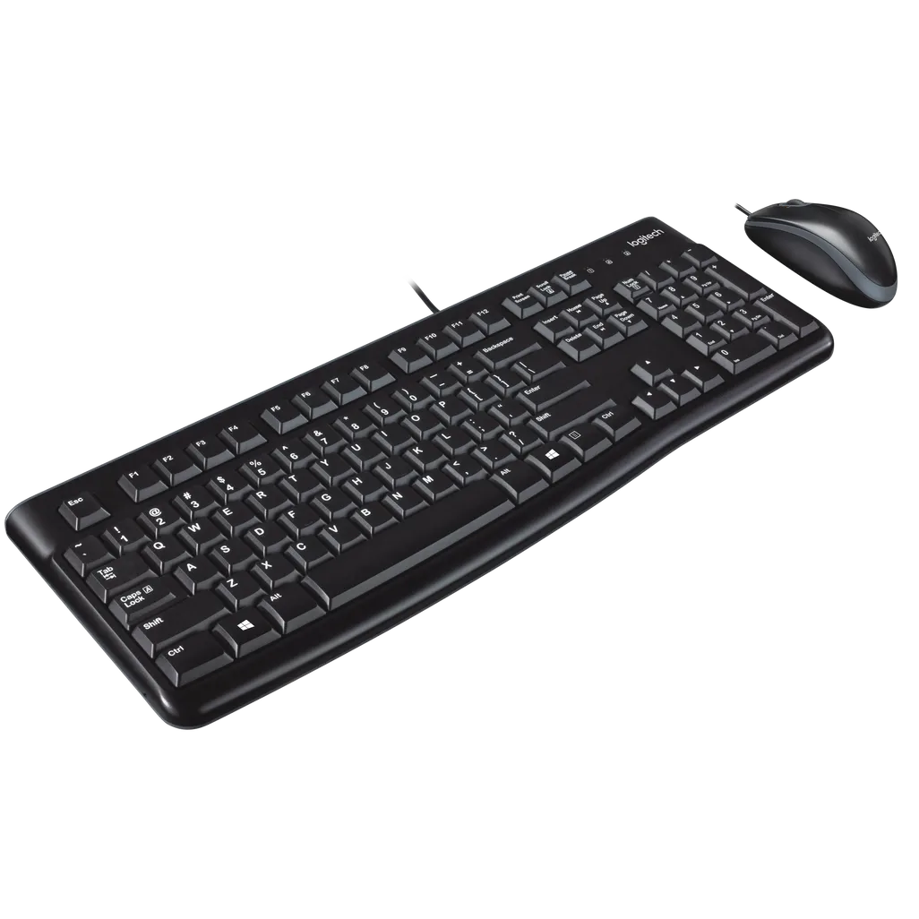 Logitech Desktop MK120 Corded Keyboard and Mouse Combo spill resistant