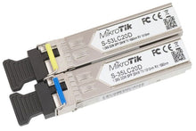 Load image into Gallery viewer, MikroTik Bi-directional SFP Modules (Pair), Single mode, 1.25G, 20km, LC, UPC, DDMI, Tx:1310nm Rx:1550nm / Tx:1550nm Rx:1310nm
