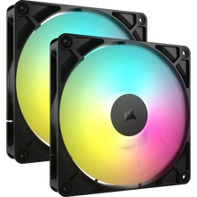 Load image into Gallery viewer, CORSAIR RS140 ARGB 140mm PWM Fans Dual Pack, Noise level 10 dB, Noise level (high speed): 36 dB, Maximum airflow: 95.5 cfm, Product colour: Black
