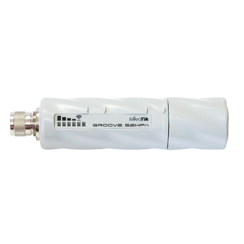 MikroTik Groove 52HPn - 2.4GHz / 5GHz Outdoor CPE, 600MHz CPU, 64MB RAM, 802.11a/b/g/n single chain, 1 x 10/100 LAN, RouterOS L3, PoE-In, 7V - 30V