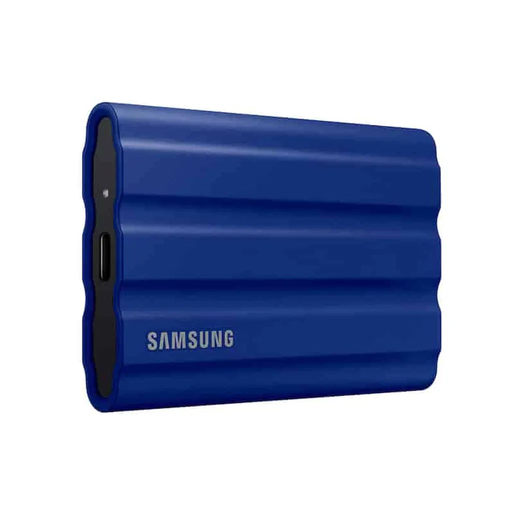 Samsung MU-PE1T0R T7  Shield Portable SSD 1 TB; USB Type-C, 3.2 Gen 2 (3.1 Gen 2), 1050 MB/s, 10 Gbit/s, backwards compatible, Blue