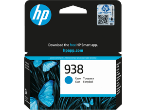 Hp 938 Cyan Original Ink Cartridge, 800 Pages Yield, Compatible With Hp Officejet Pro 9110, 9120, 9130, 9720, 9730 Series Printers 4S6X5Pe