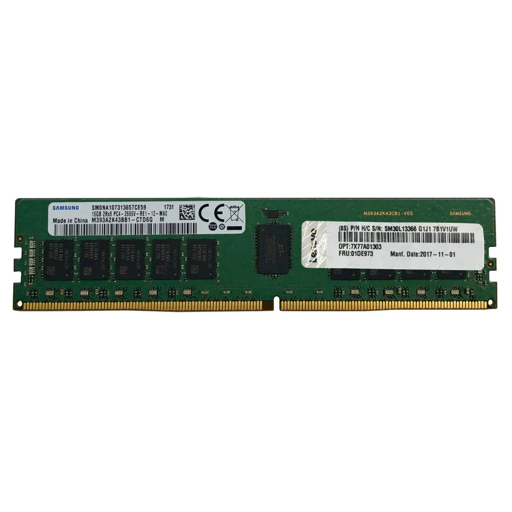 Lenovo 4X77A77495 ISG ThinkSys 16GB DDR4 3200Mhz (2Rx4 1.2V) UDIMM, Component for PC/Server, Internal memory, 288-pin DIMM, ECC