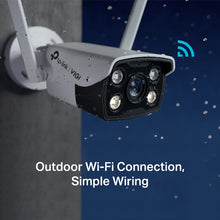 Load image into Gallery viewer, TP-Link VIGI 4MP Outdoor Full-Color Wi-Fi Bullet Network Camera, IR/White Light, 12V DC, 4 mm Fixed Lens, Built-In Mic, Speaker, micro-SD Slot, IP66
