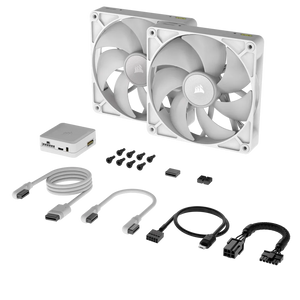 CORSAIR RX Series; iCUE LINK RX140; 140mm Fan; Dual Pack, Noise level (high speed): 36 dB, Maximum airflow: 94.7 cfm, Product colour: White