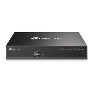 TP-Link VIGI 8 Channel IP Network Video Recorder, 1× SATA Interface(up to 10 TB), 80 Mbps Incoming Bandwidth, 12VDC 1.5A, H.265+, ONVIF