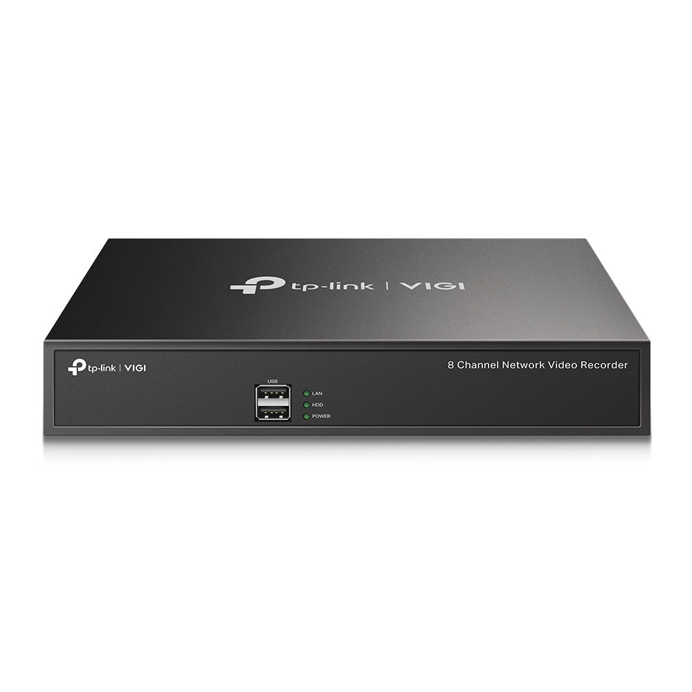 TP-Link VIGI 8 Channel IP Network Video Recorder, 1× SATA Interface(up to 10 TB), 80 Mbps Incoming Bandwidth, 12VDC 1.5A, H.265+, ONVIF