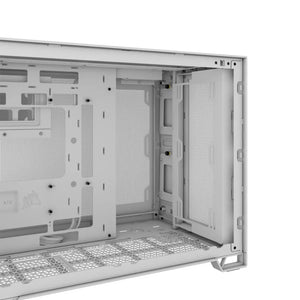 Corsair 2500D Airflow Micro ATX Dual Chamber PC Case, Midi Tower, PC CASE, White, ATX, 18 cm, 40 cm, Width: 304 mm, Depth: 469 mm, Height: 376 mm