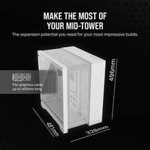 Load image into Gallery viewer, Corsair 6500D Airflow Tempered Glass Super Mid-Tower PC CASE; Supports BTF; White, Width: 328 mm, Depth: 481 mm, Height: 496 mm
