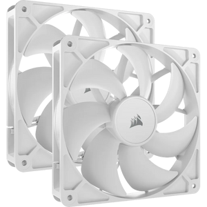 CORSAIR RS140 140mm PWM Fans Dual Pack, Noise level (high speed): 36 dB, Maximum airflow: 95.5 cfm, 330 RPM, 1700 RPM max, Product colour: White